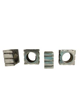 Napkin Ring Silver Metal Rustic Steampunk Industrial Lot 4